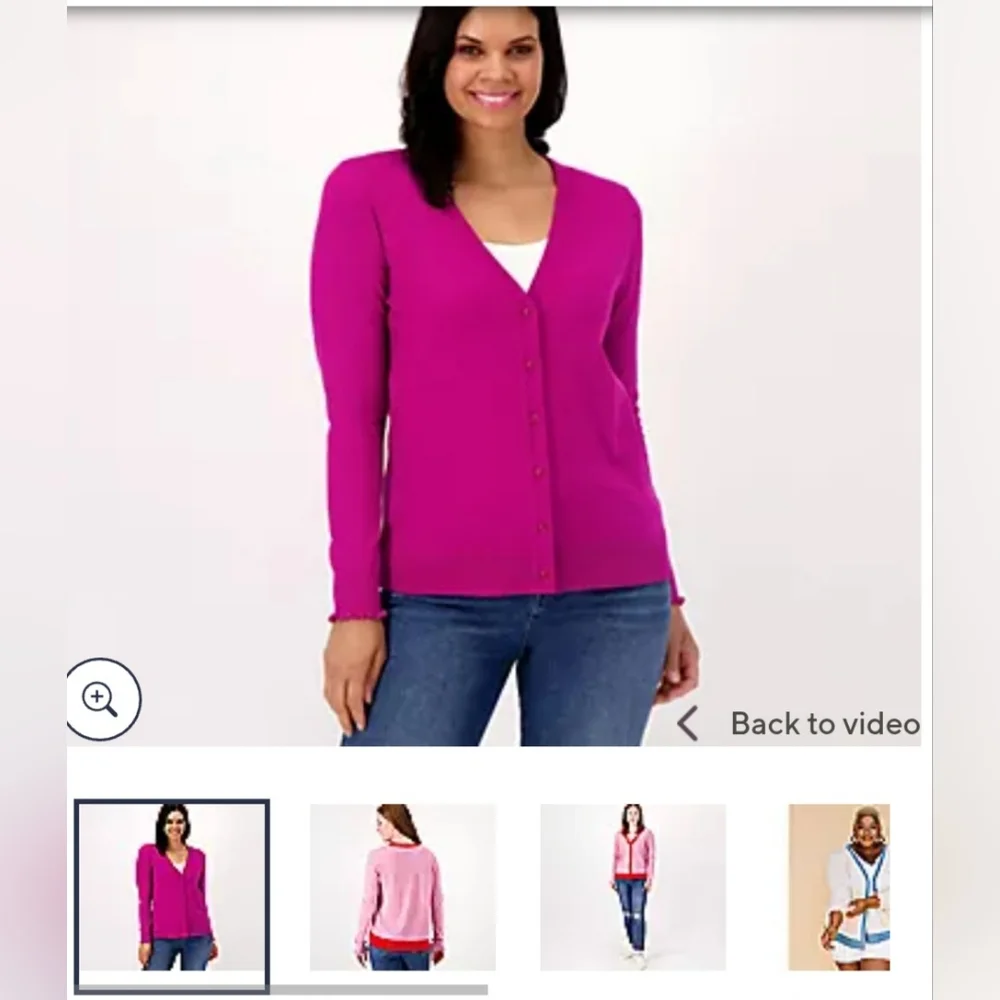 Candace Cameron Bure Cardigan NWT XXS (Oversized fits to MED) ButtonFront VNeck - Picture 1 of 1